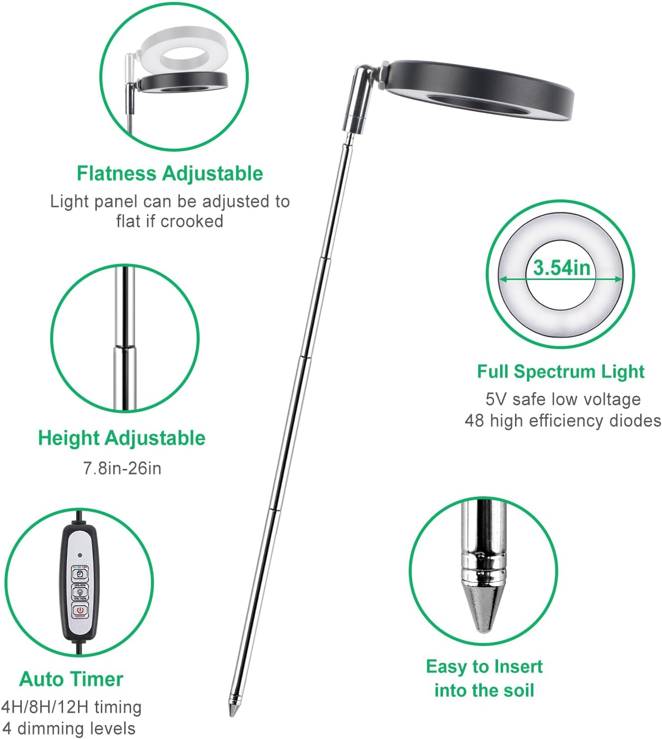 CheebaPet Halo Grow Light - Full Spectrum LED